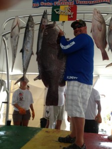 Capt. John with the 1st Place 95lbs Grouper 2013 Desoto Tournement